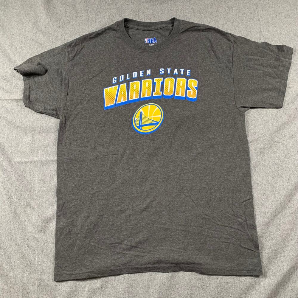 NBA Golden State Warriors Shirt Ault Large Gray Outdoor Athletic Casual Mens